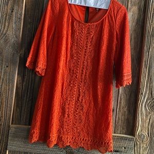 Burnt Orange Fully Lined Lace mini